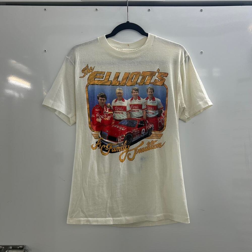 1980s vintage white NASCAR tee
